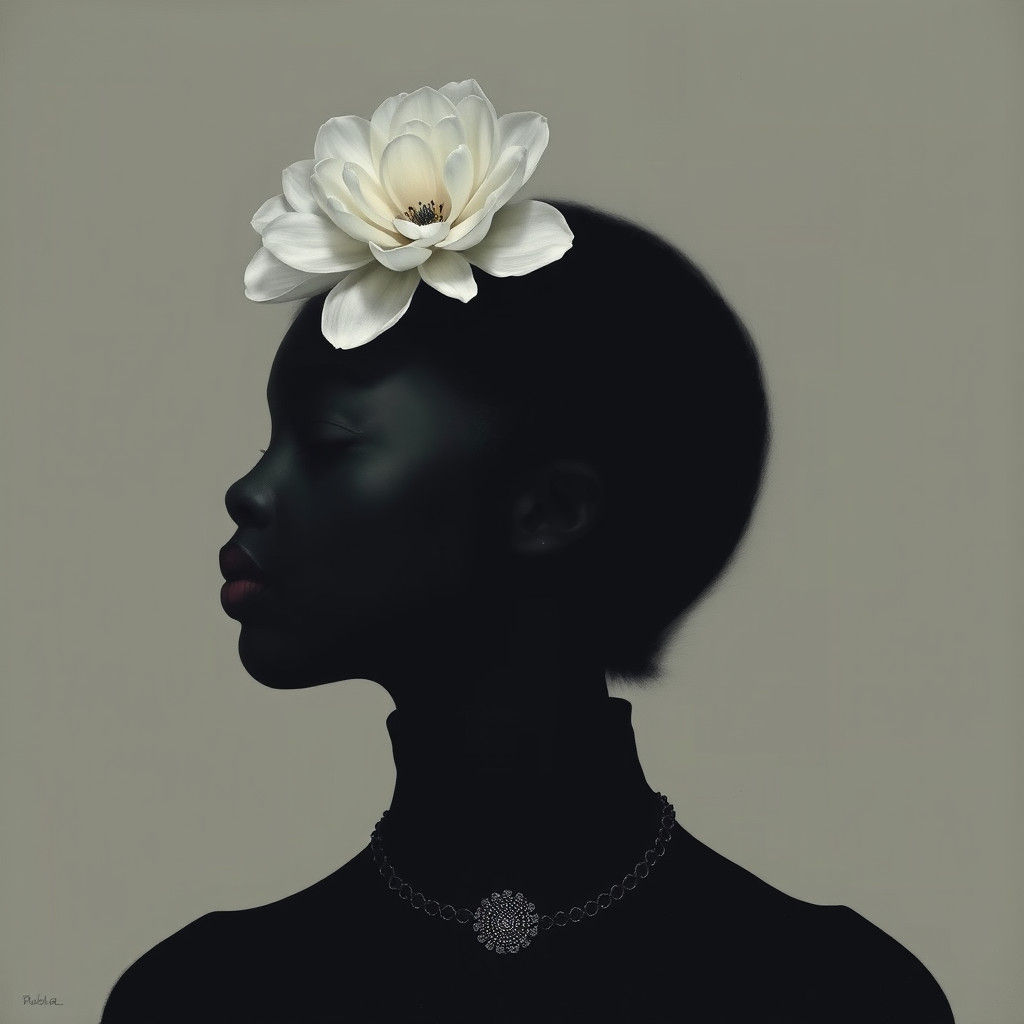 Surrealist Black Girl Friday in Noir Style