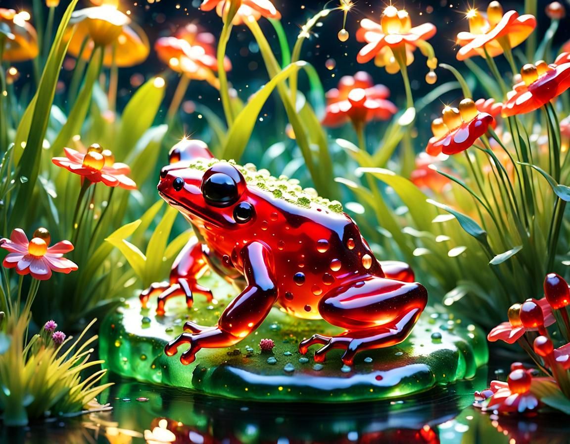 Jelly Poison Dart Frog in Lush Forest