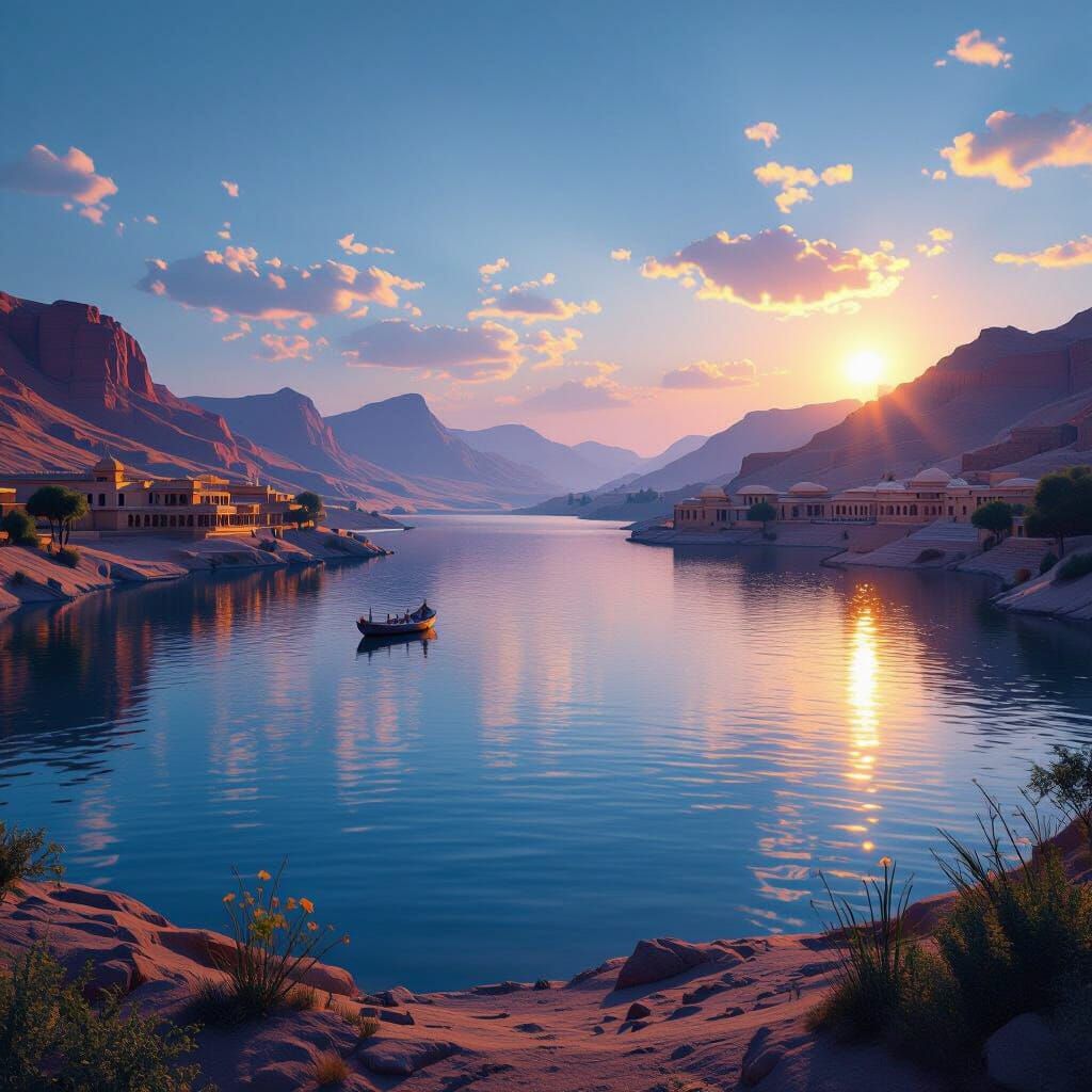 Vibrant Gadisar Lake in Jaisalmer, India