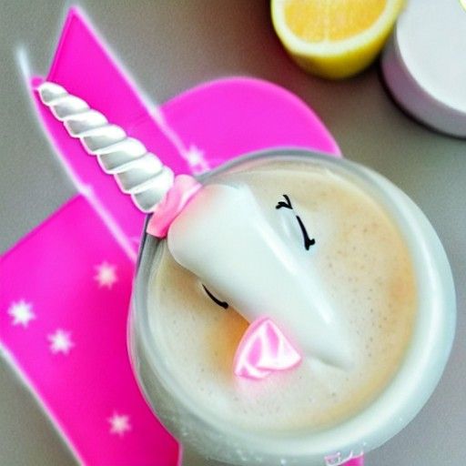 Unicorn Sipping Smoothie with Pink Bow Tie