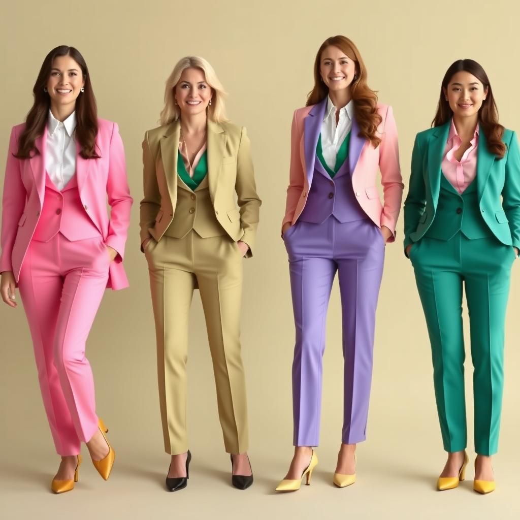 Businesswomen in Brightly Colored Suits