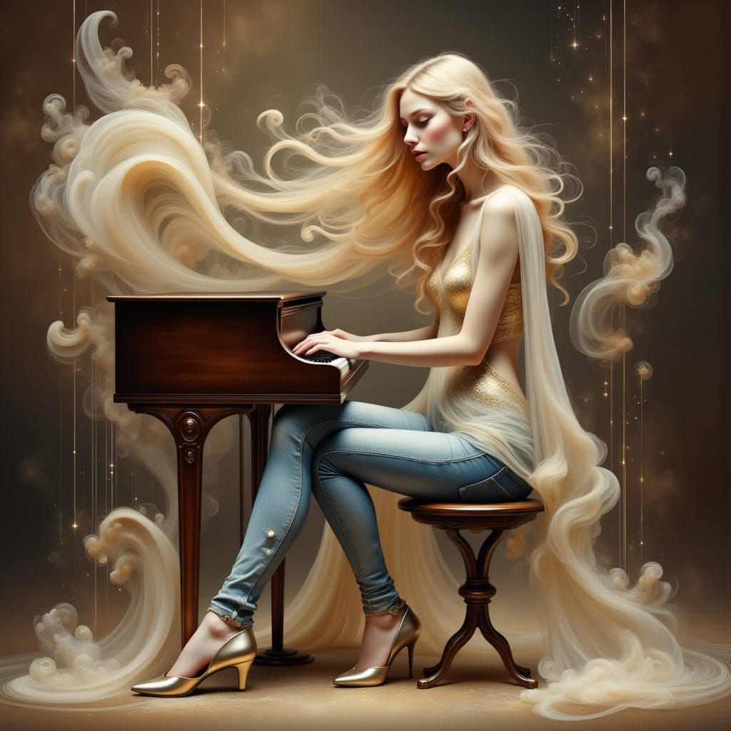 Ethereal Pop Singer Enchants at Piano in a Whimsical Dreamli...