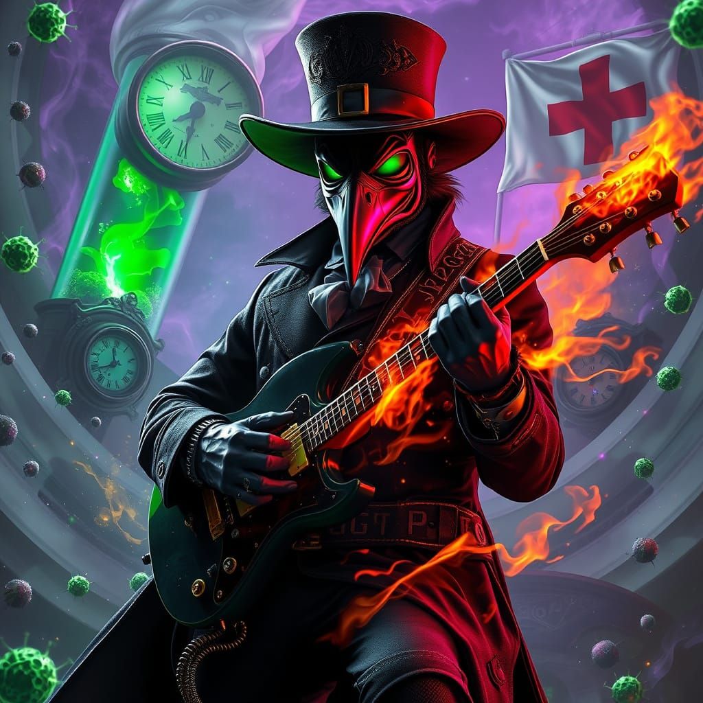 Steampunk Doctor Unleashes Fiery Fury in Vortex of Magic