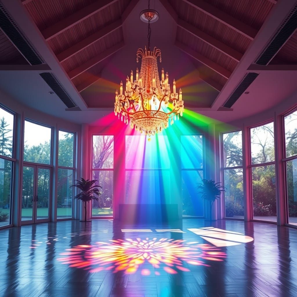 Rainbow Light in Open Concept Room