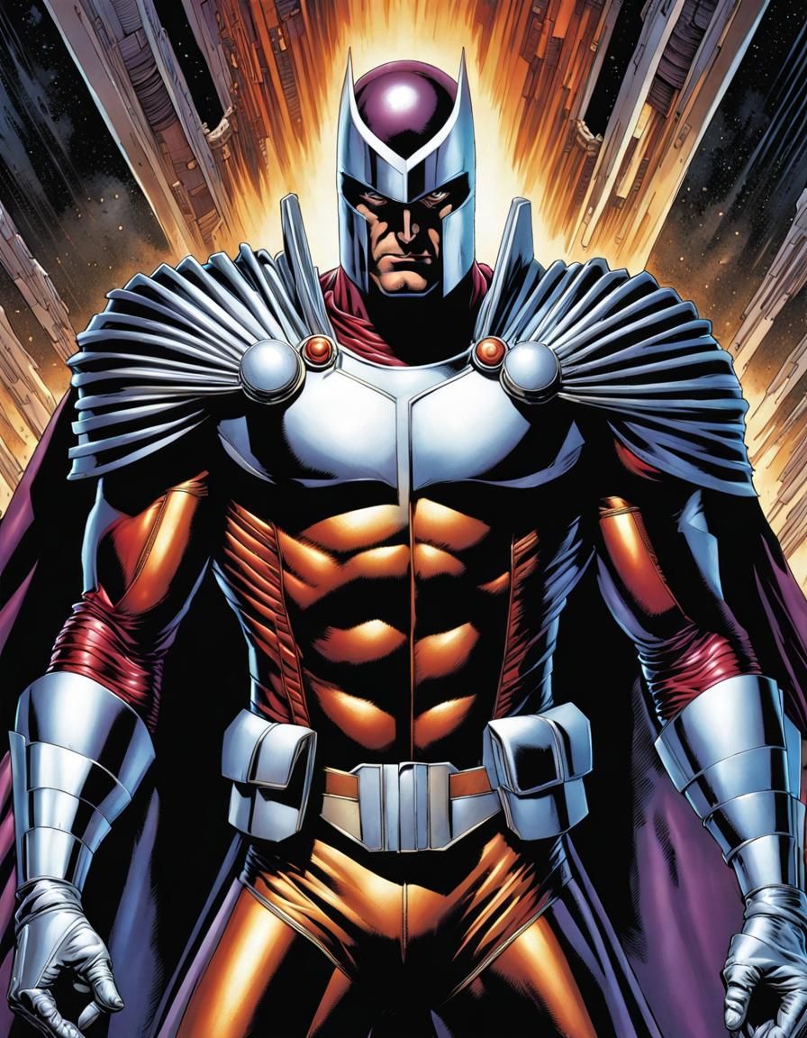 Magneto Portrait in Metallic Armor, Hyperrealistic 8K