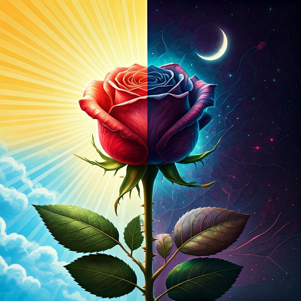 Rose in Bloom and Decay: A Psychedelic Kaleidoscopic Vision