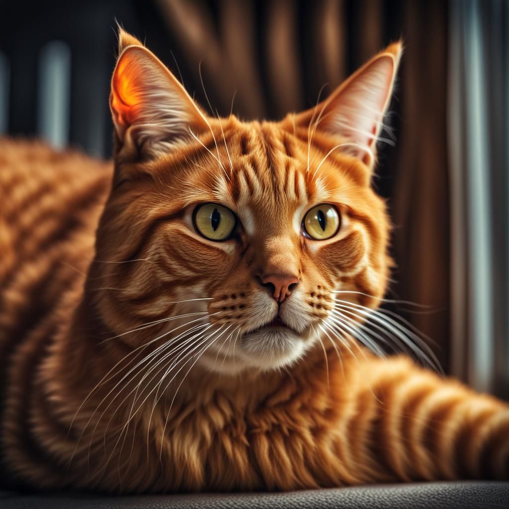 Hyperrealistic Ginger Tabby Cat Portrait