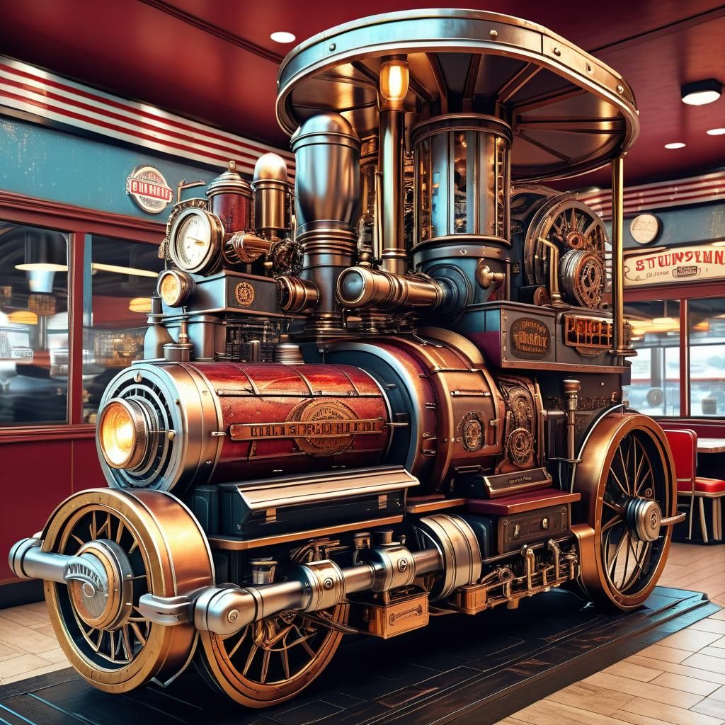 Steampunk Engine American Diner Design