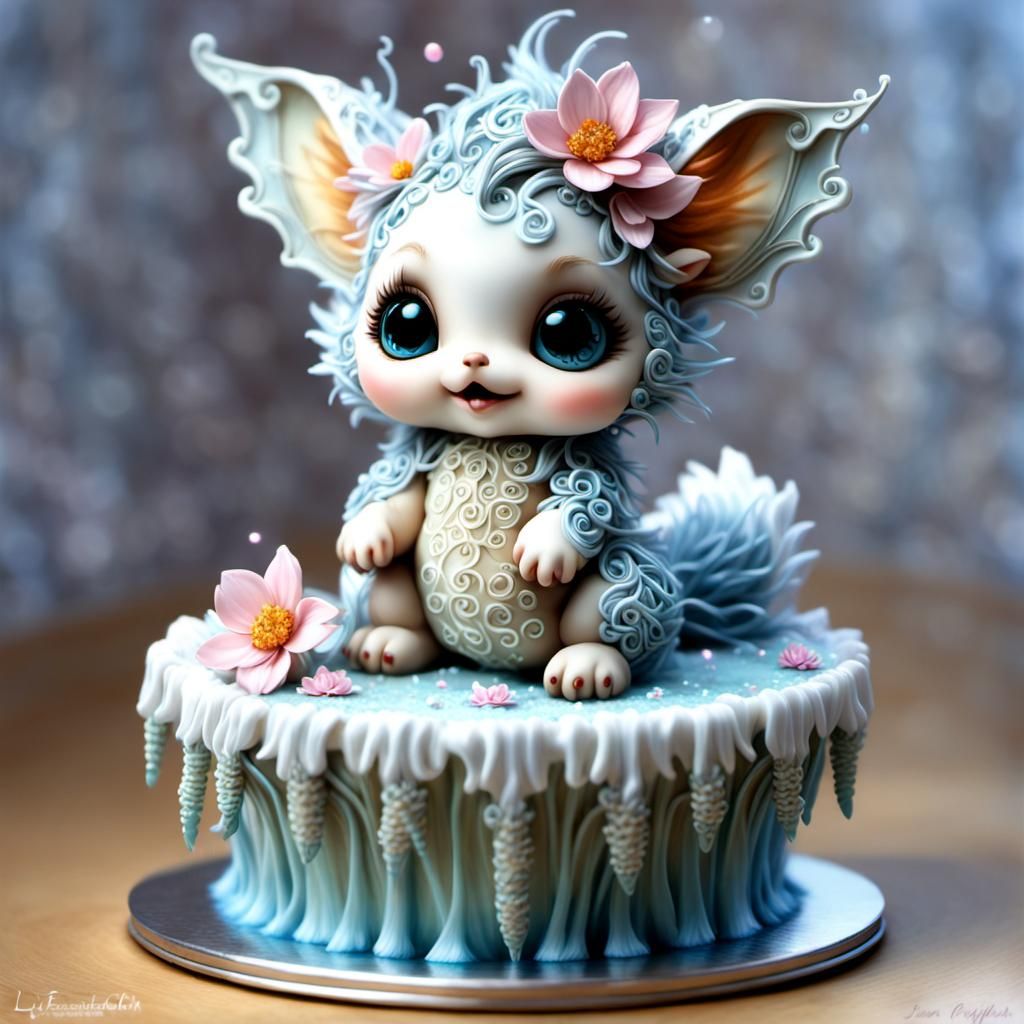 Cake Sculpture of Cute Fantasy Creature