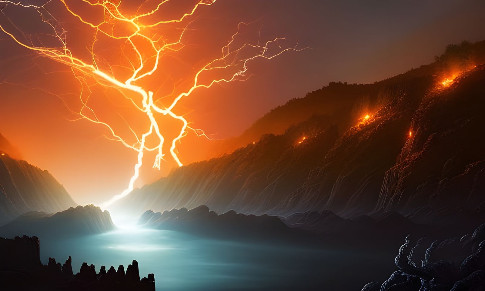 Forgotten Realms Lightning Storm: Hyperrealistic Fantasy Art