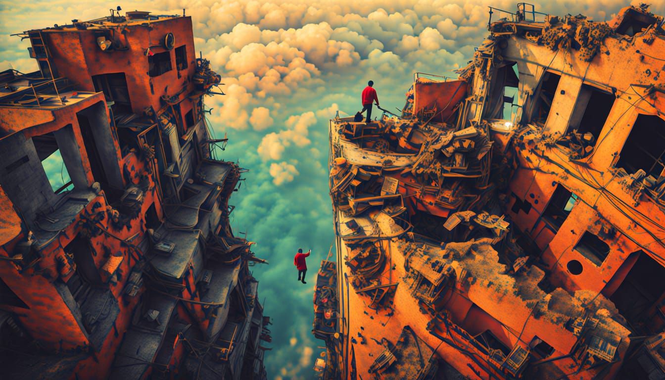 Children of the Apocalypse: Surreal Cyberpunk Photomontage