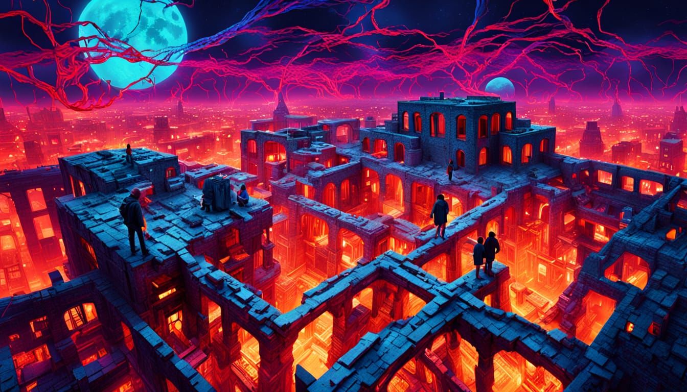 Children in Ruins: A Surreal Photomontage in Ektachrome