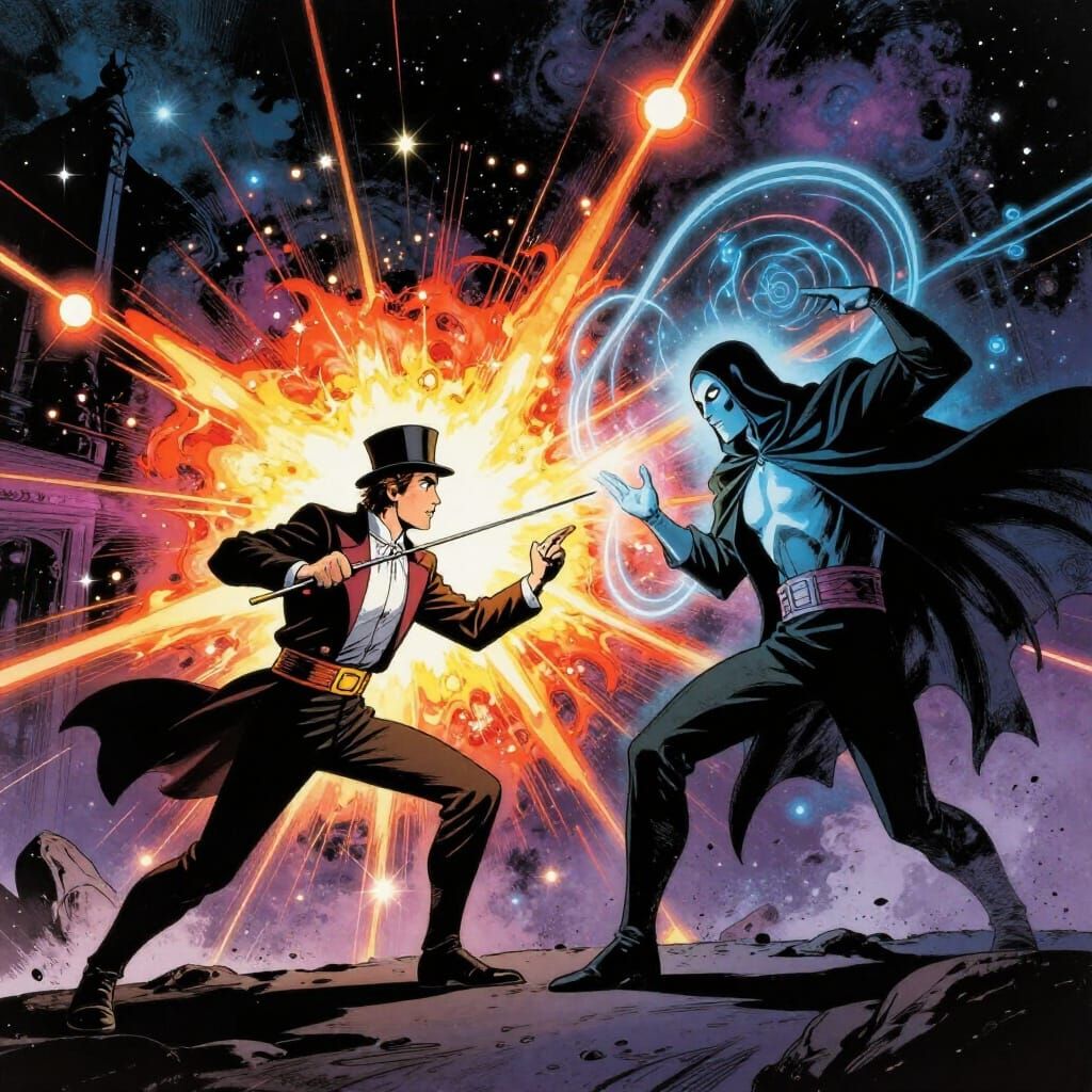 Mandrake & Phantom Fight Star Wars Galaxy in Comic Style