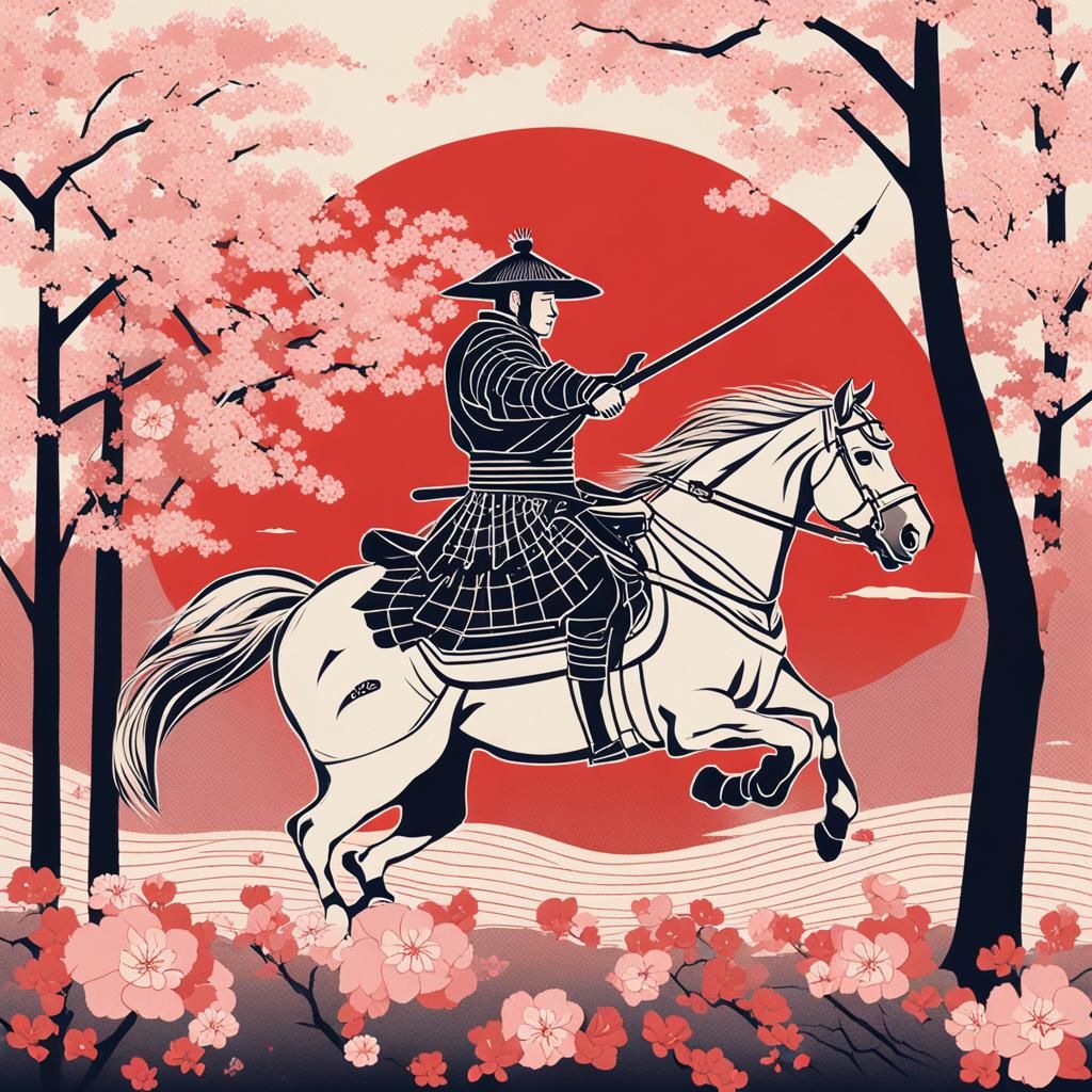 Samurai on Horseback: Bajutsu in Ukiyo-e Style