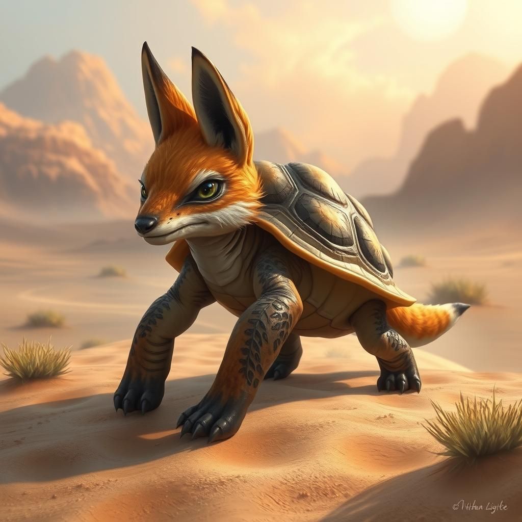 Fox Turtle Hybrid in Fantasy Desert
