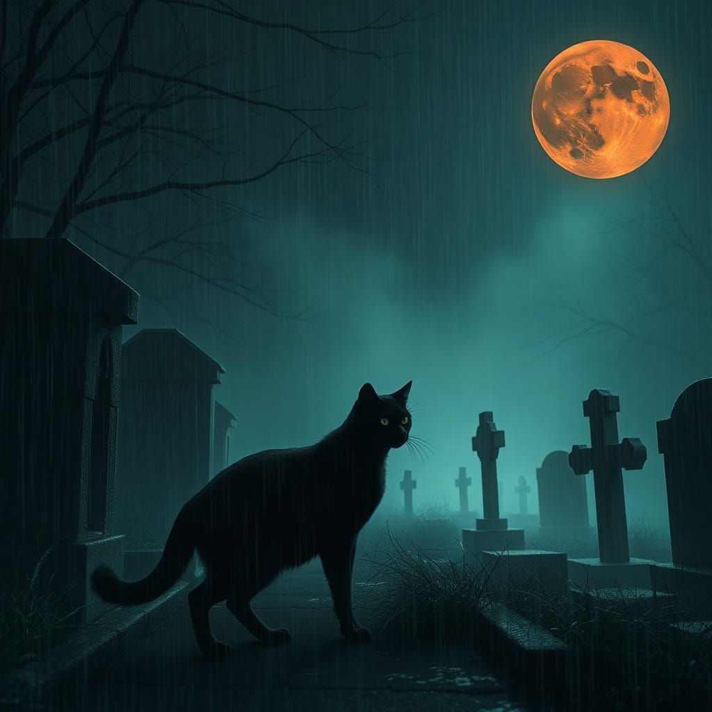In the rain-drenched cemetery of the night, we follow the bl...