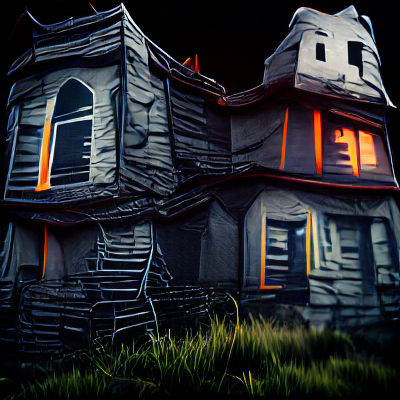 Eerie Haunted House on a Hilltop