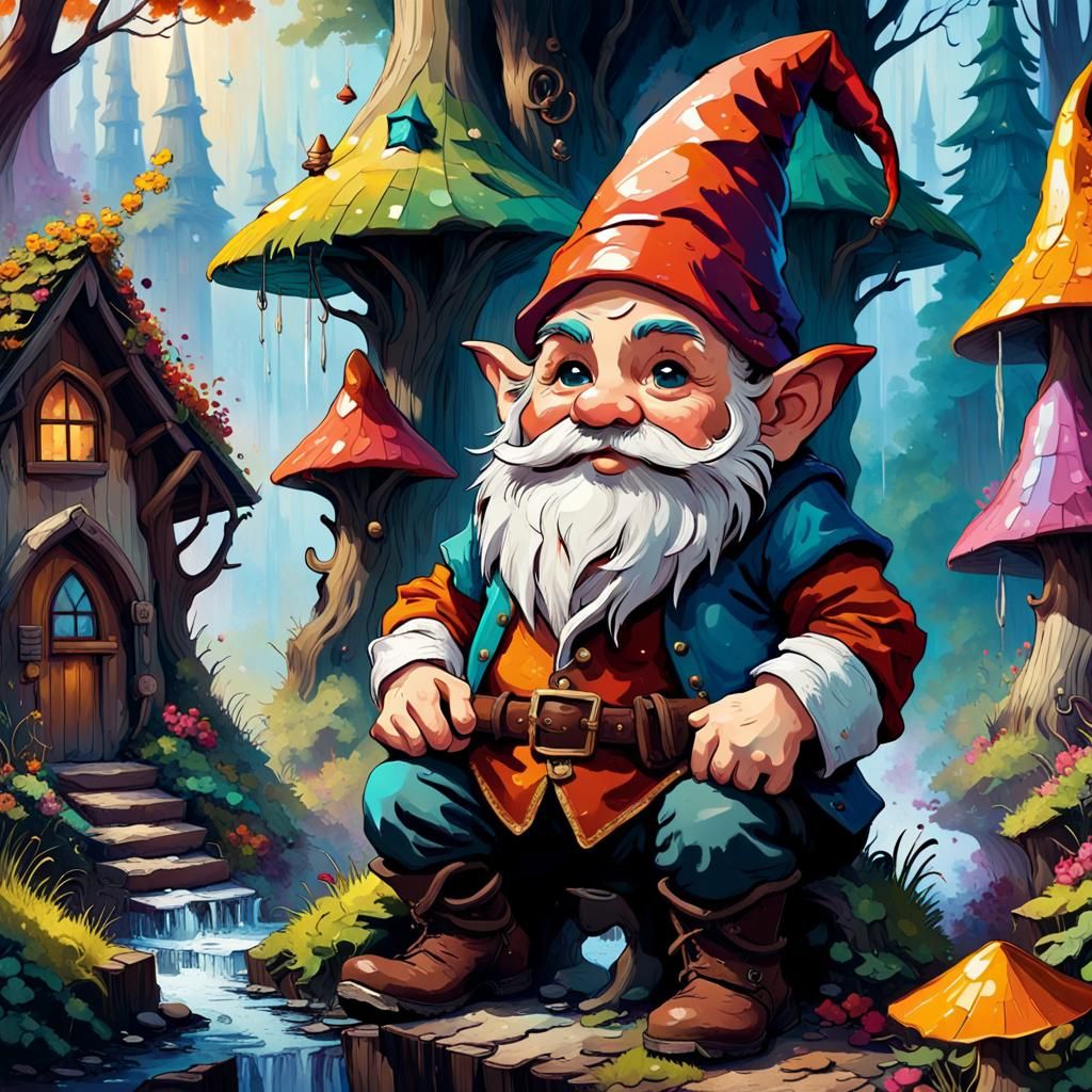 Gnome Portrait in Splendid Impressionist Style