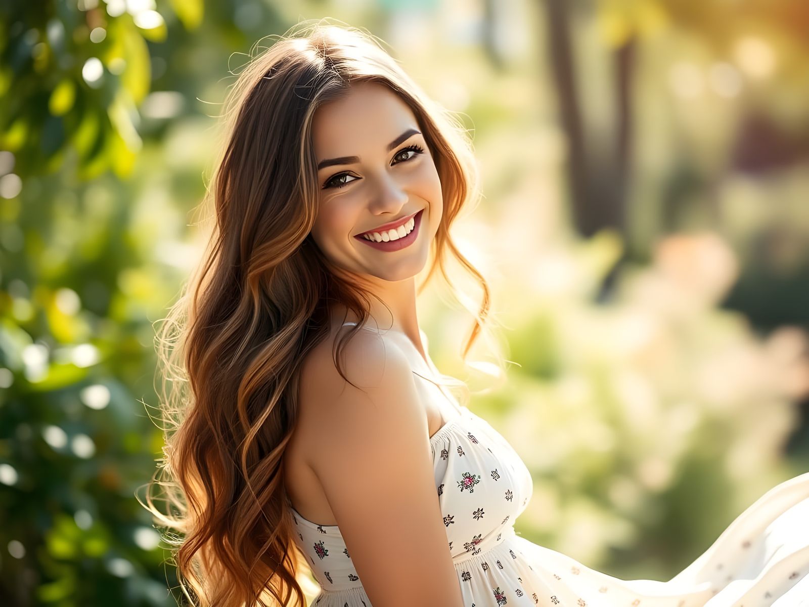Beautiful Woman Smiling on a Summer Day