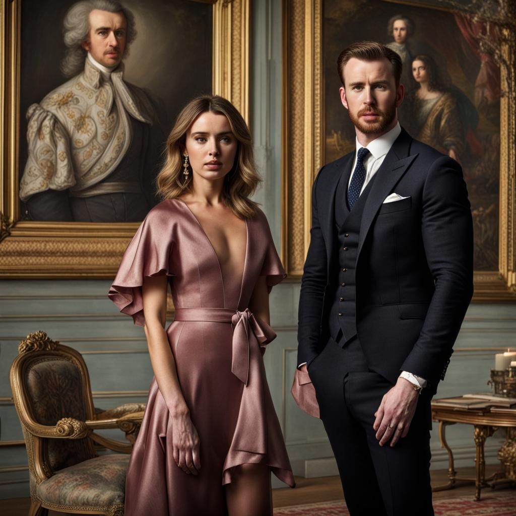Elegant British Royal Portrait of a Couple