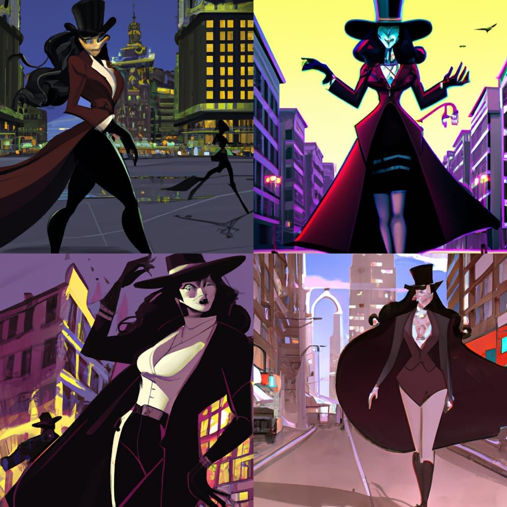 Giant Zatanna Zatara in City, Comic Book Art