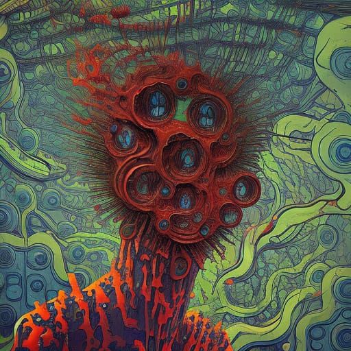 Sci-Fi Horror Art Inspired by Basquiat and Max