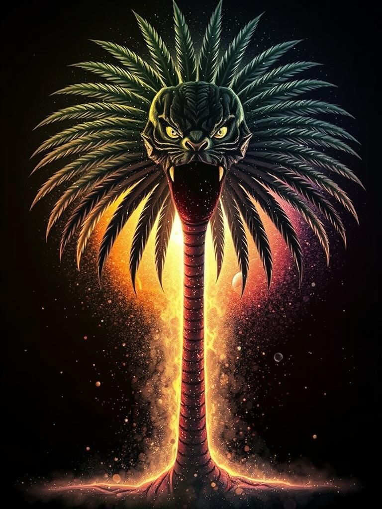 Majestic King Cobra Double Exposure Art