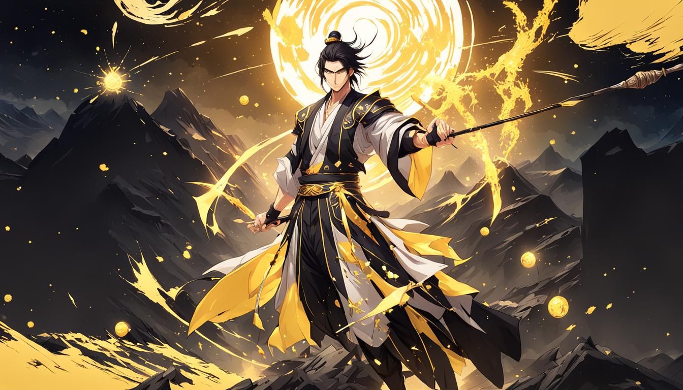 Anime Character with Spear and Magic Power