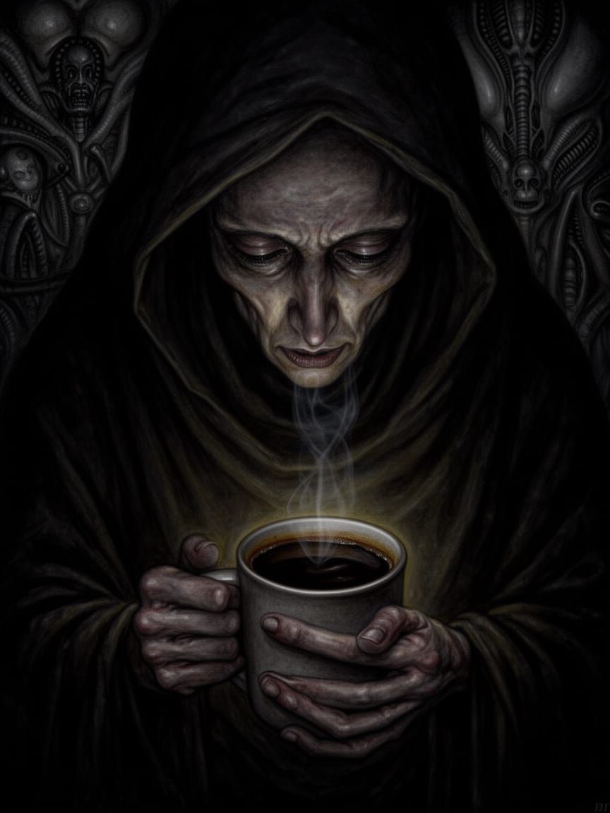 Personification of the Self-Loathing Coffee Drinker