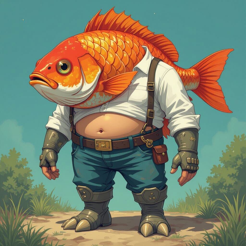 Fantastical Hybrid Creature in Vibrant Colors