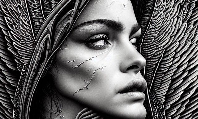 Angelic Portrait in Hyperrealistic Style