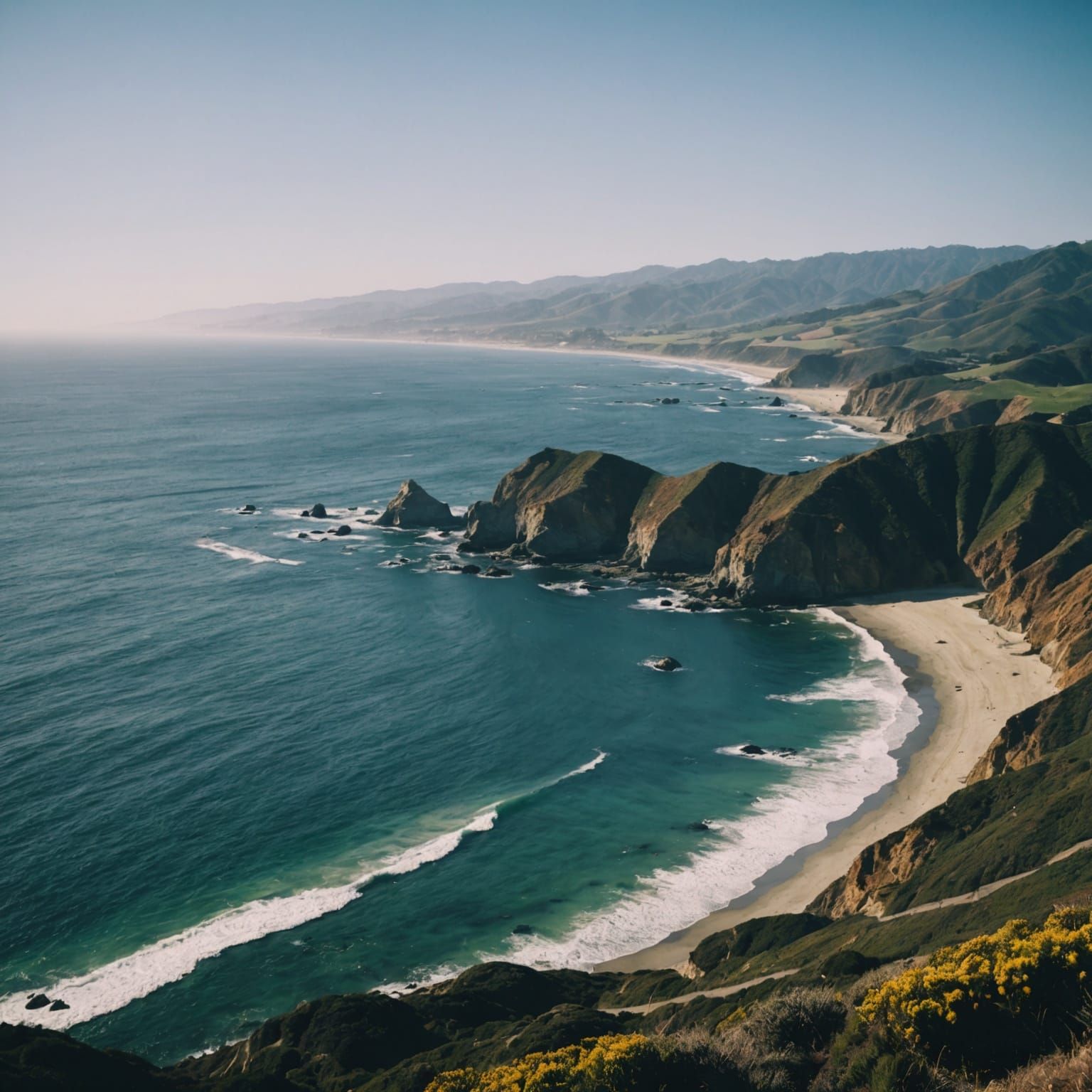 Dramatic California Coastline View from Highway 1