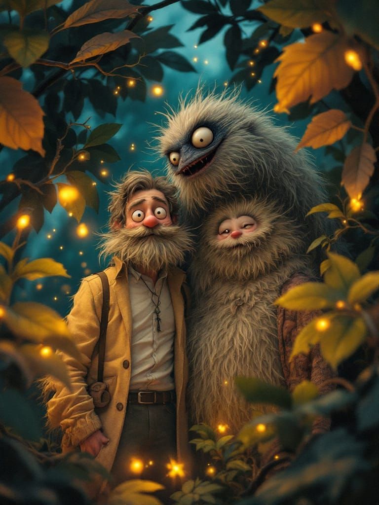 Fairytale Portrait of Companionship in Twilight Glow