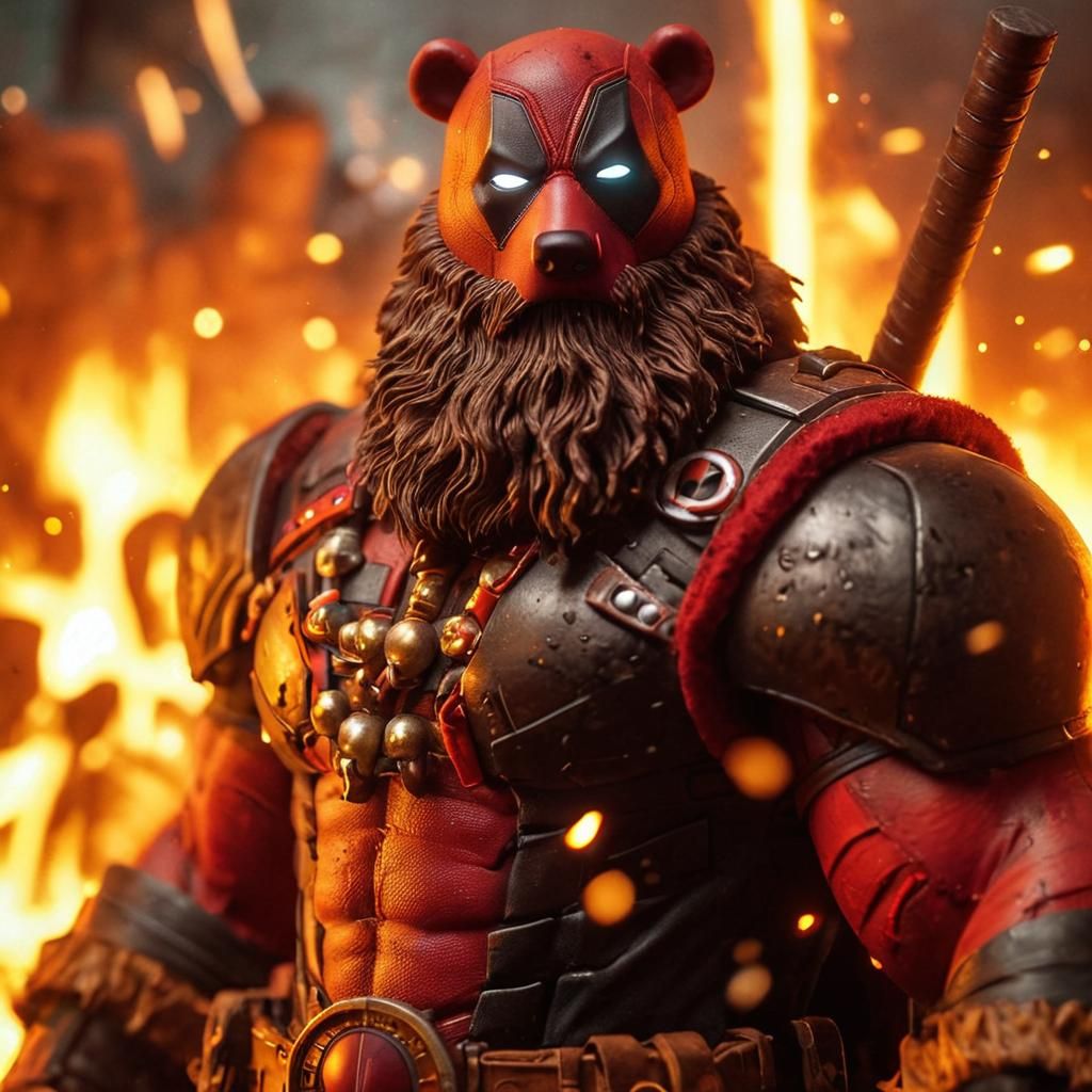 Mythic Legions Obese Bear-Deadpool Portrait in Darkness