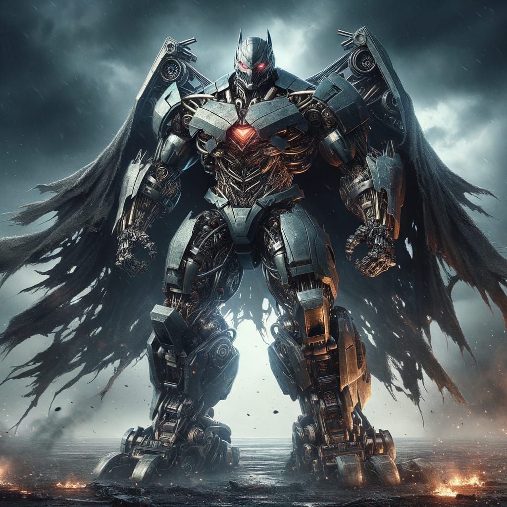 Terrifying Superhero and Battle Tank Hybrid in Digital Art