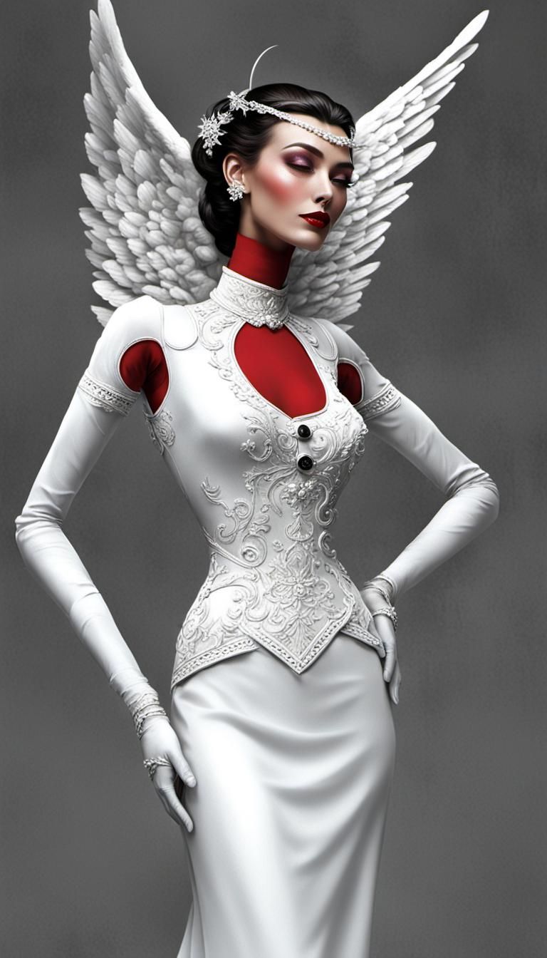 Anime Woman with Striking Features and Vibrant Style