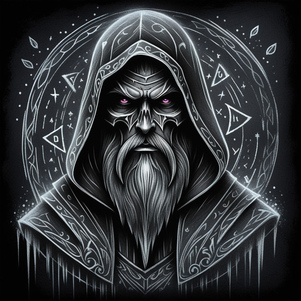 Ominous Chalk Art Landscape in Grimdark Style