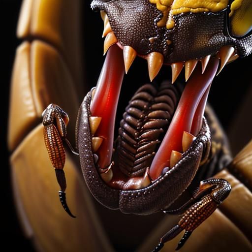 Scorpion Hiding in Mouth: 3D Macro Photography