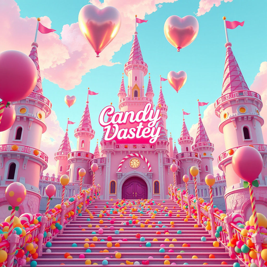 Whimsical Candy Castle in Pastel Shades