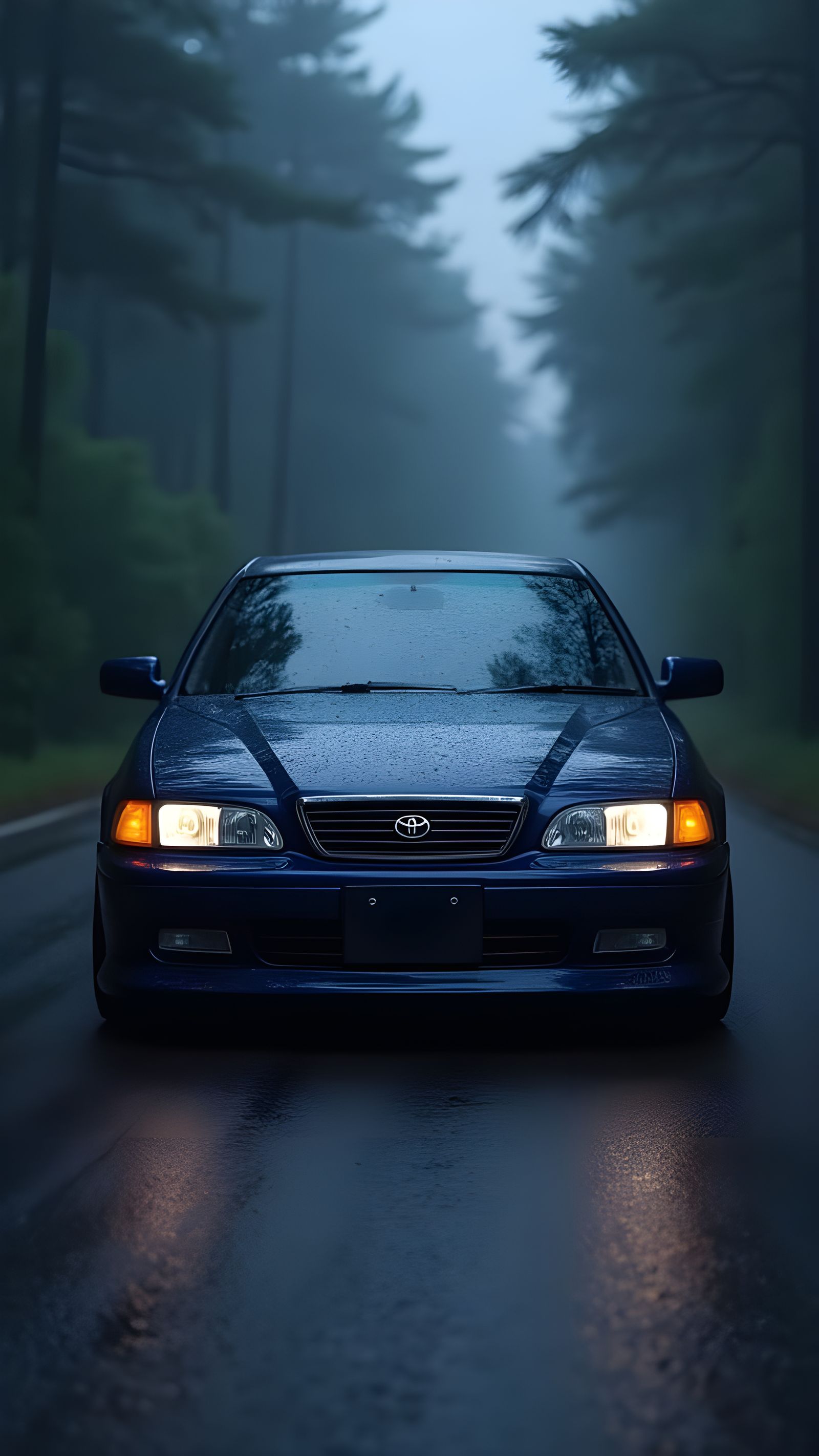 Vintage Japanese Sedan in Dark Blue Metallic: 1998 Toyota Ch...