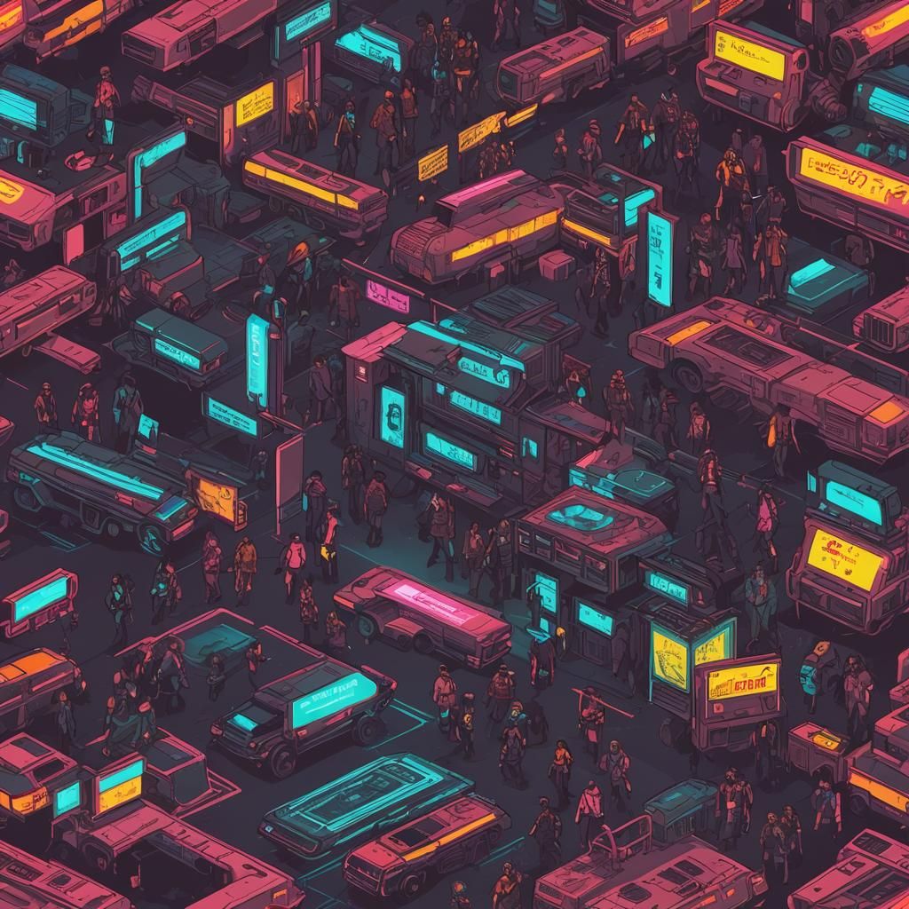 Cyberpunk Zombie Apocalypse in Neon Cityscape