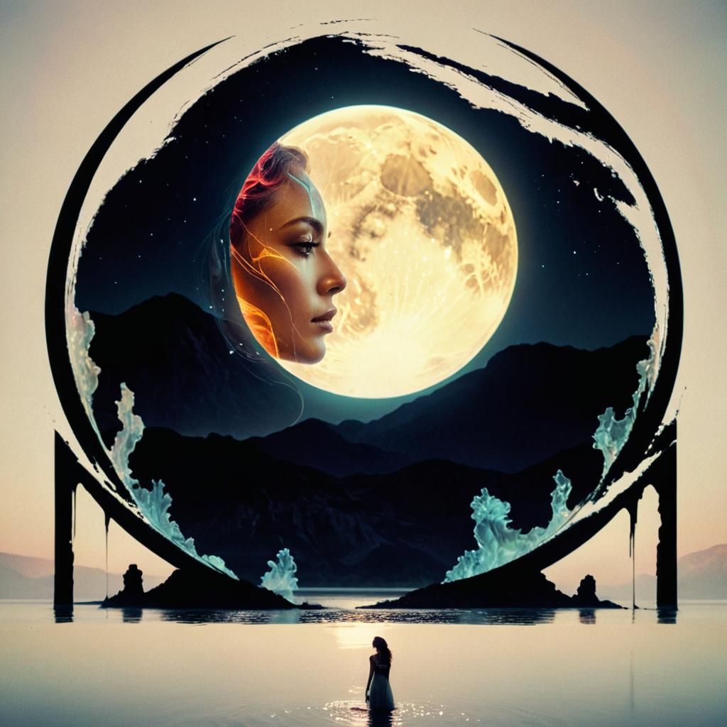 Ethereal Portrait: Woman on Colorful Alien Planet