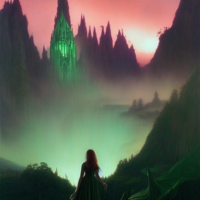Emerald City Woman: Gothic Fantasy Art