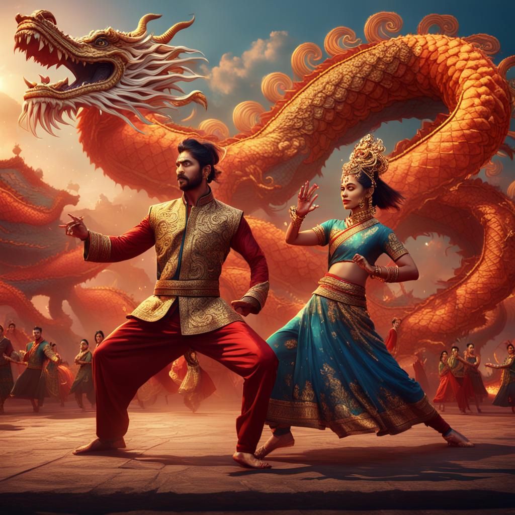 Bollywood and Dragon Dance: Fantasy Concept Art