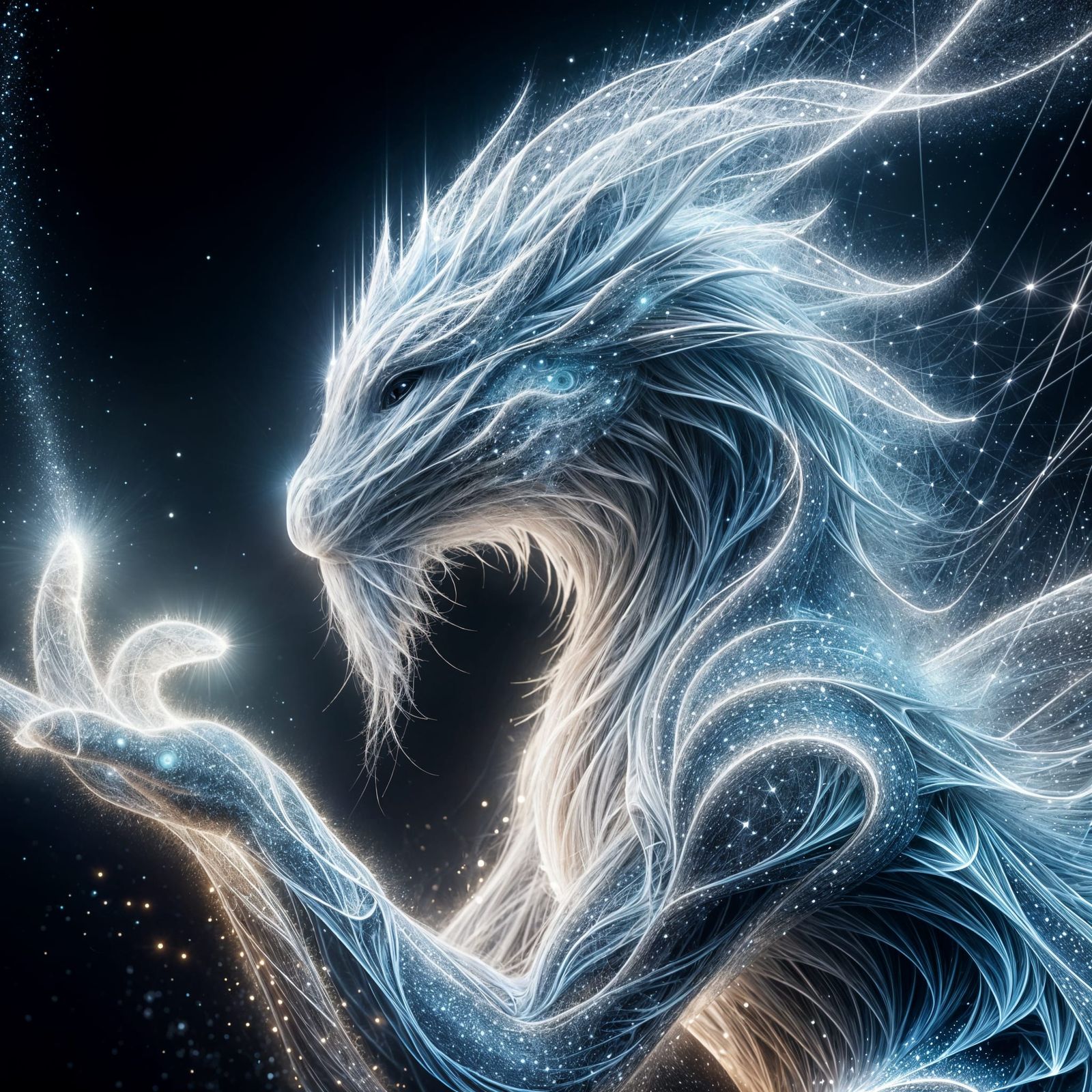 Ethereal Being of Light in Celestial Glow