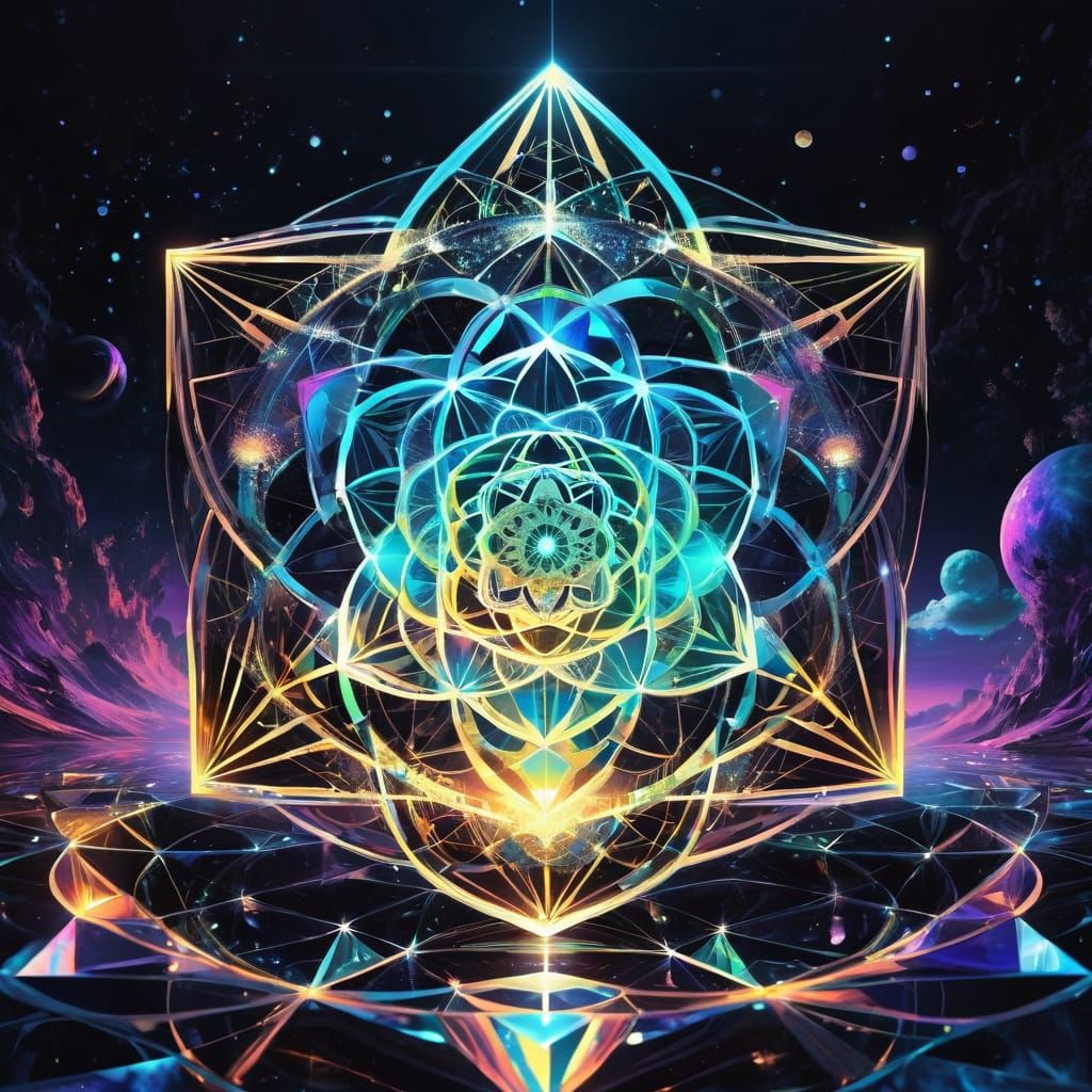 Glowing Sacred Geometry in a Surreal Dystopia