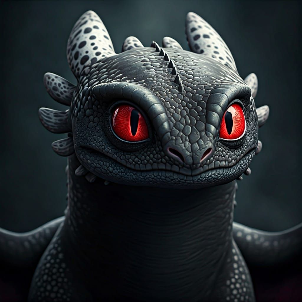 Night Fury Dragon in Digital Matte Painting Style