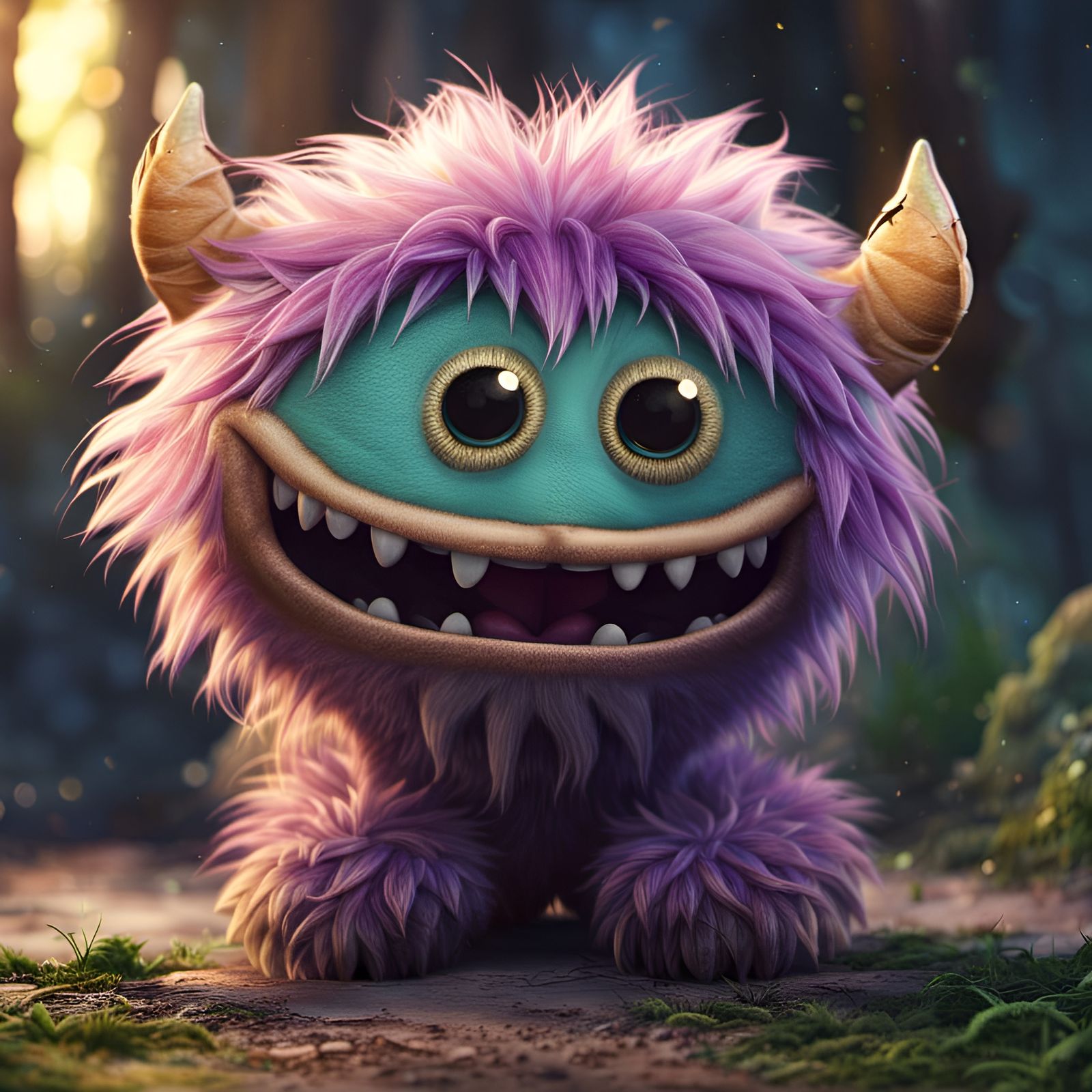 Detailed 8K Image of a Cute Furry Monster
