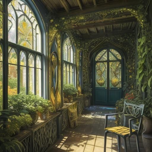 Radiant Sun Showers Golden Light: Abstract Expressionist Oil...