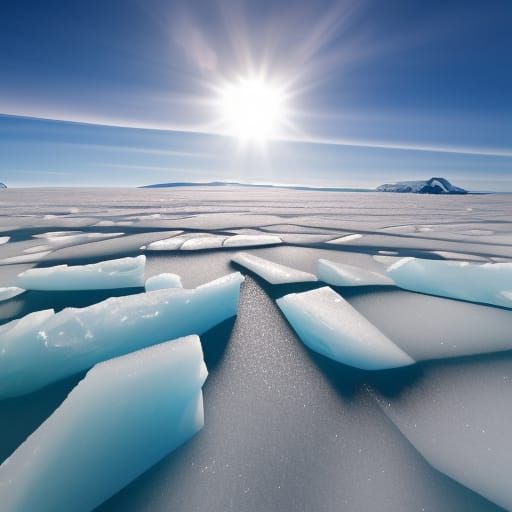 Arctic Ice Glacier Under Blue Sky in Kodak Ektar